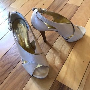 Coach open toe high heel shoes